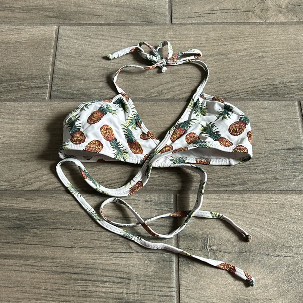 Princess pineapples print bikini top